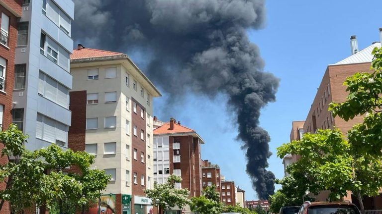 Una «sucesión de explosiones» provoca un fuerte incendio en la fábrica de productos de afeitado LEA de Vitoria
