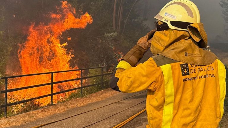 La UME se moviliza en Vilardevós (Ourense) por un incendio forestal que afecta ya a más de 400 hectáreas